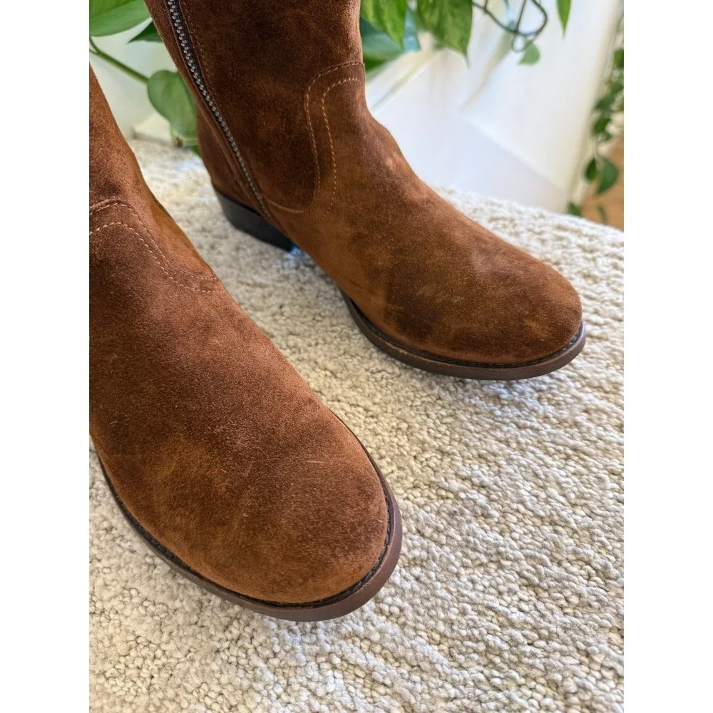 NWT‎ Frye Molly Tassel Over The Knee OTK Suede Boots Wood Brown 5.5